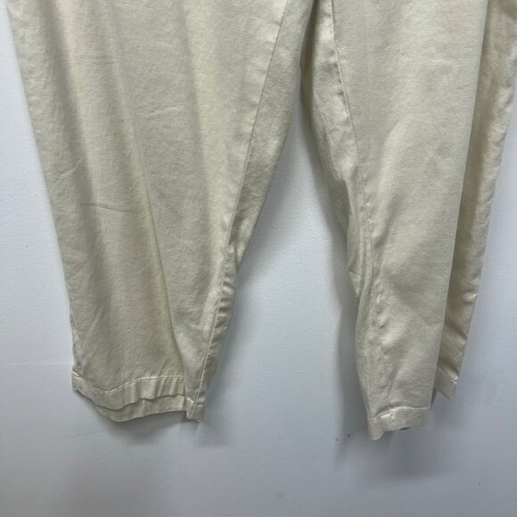 L.L. Bean Womens Beige Cropped Pants Size 14P Cotton/Linen Blend - Picture 2 of 10